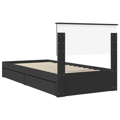 Letto con Contenitore Nero 90 x 190 cm Legno multistrato | homemem39