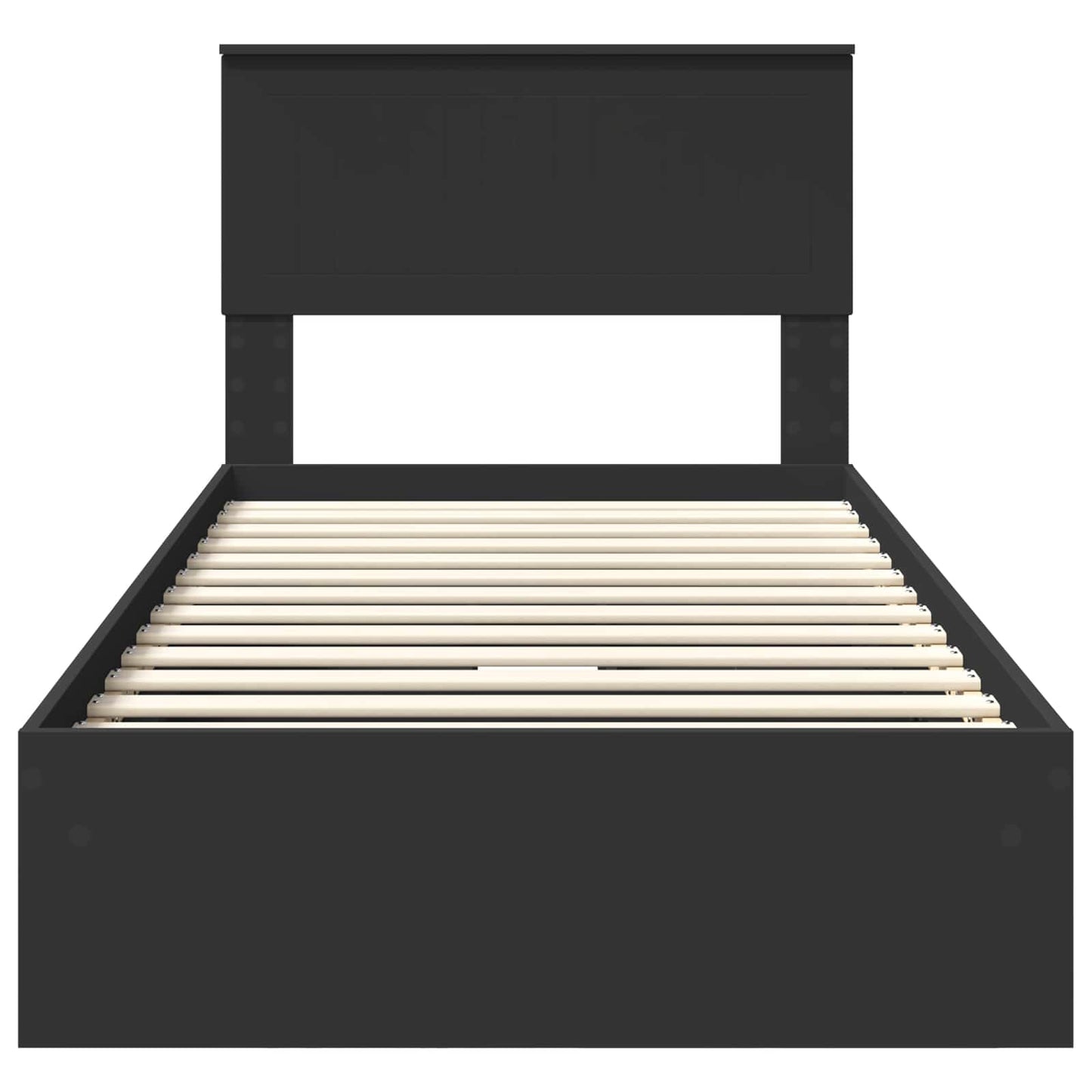 Letto con Contenitore Nero 90 x 190 cm Legno multistrato | homemem39