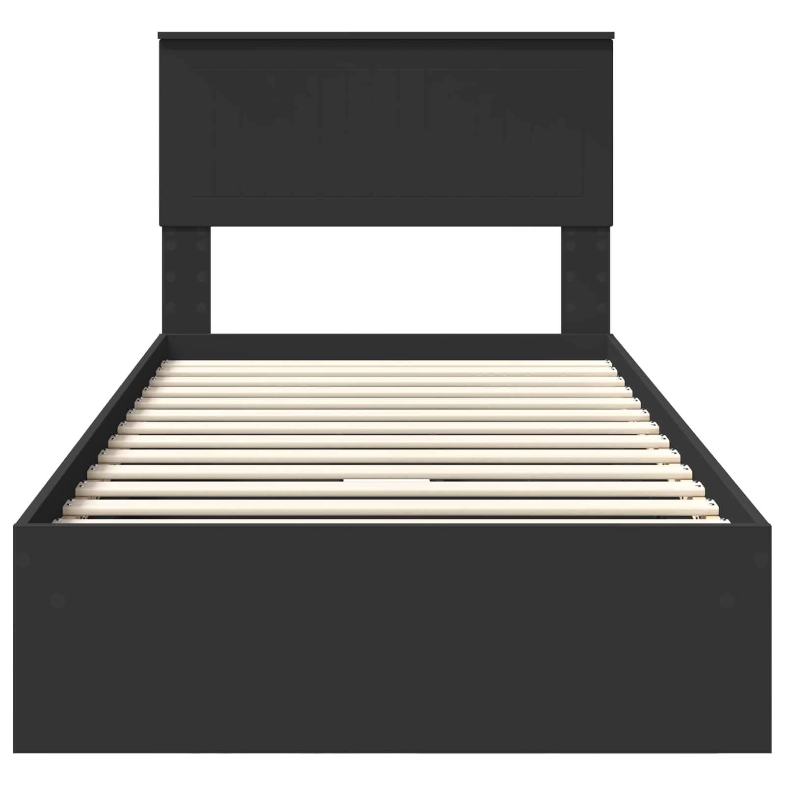 Letto con Contenitore Nero 90 x 190 cm Legno multistrato | homemem39
