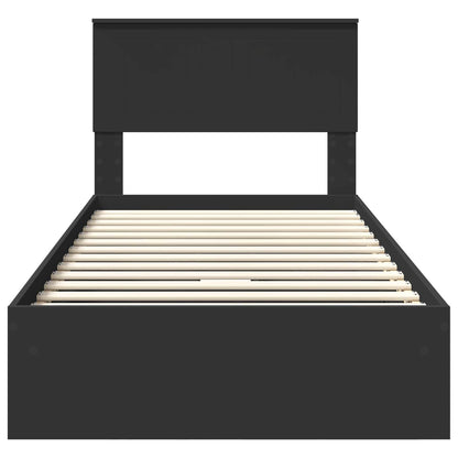 Letto con Contenitore Nero 90 x 190 cm Legno multistrato | homemem39