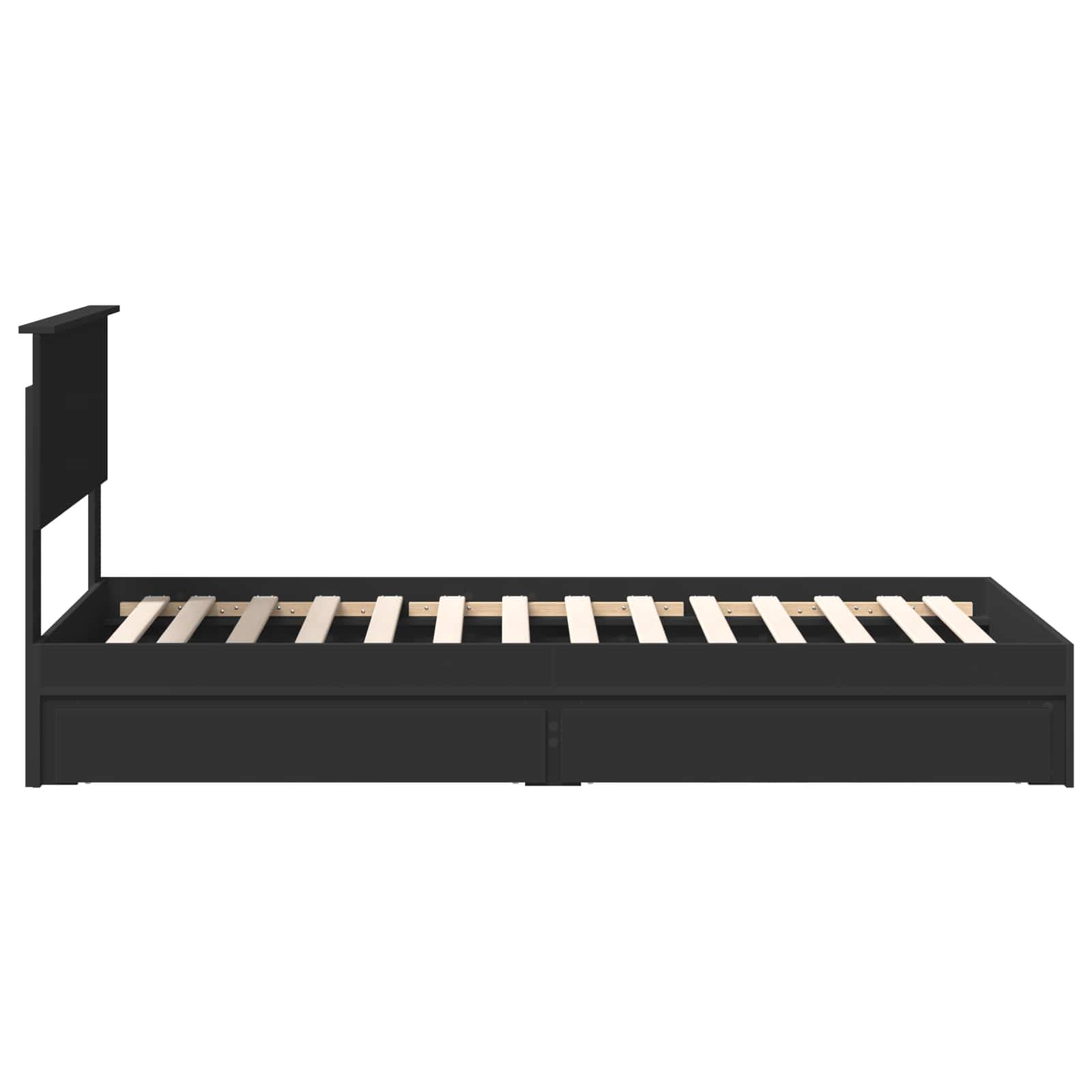 Letto con Contenitore Nero 90 x 190 cm Legno multistrato | homemem39