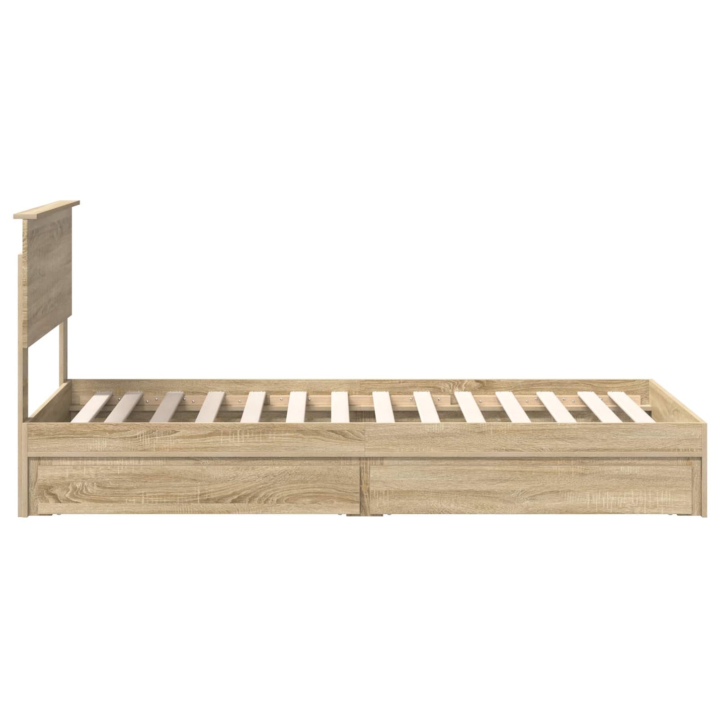 Letto con Contenitore con testiera Rovere Sonoma 90 x 190 cm