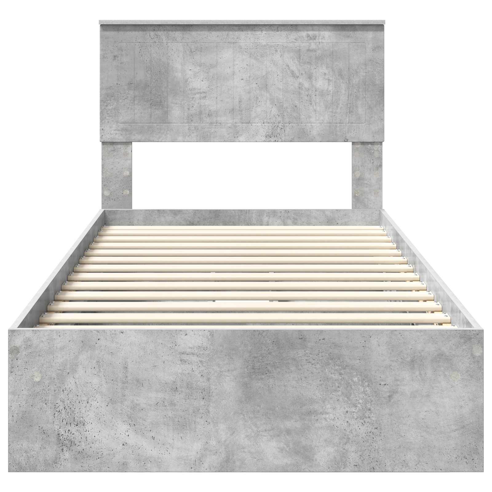 Letto con Contenitore con testiera Grigio cemento 90 x 190 cm | homemem39