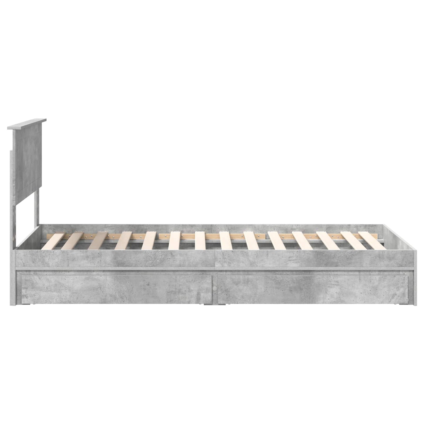 Letto con Contenitore con testiera Grigio cemento 90 x 190 cm | homemem39
