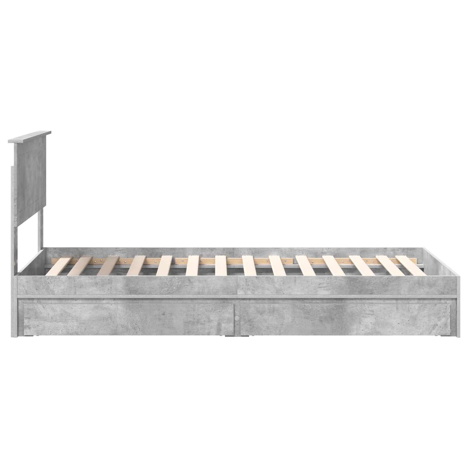 Letto con Contenitore con testiera Grigio cemento 90 x 190 cm | homemem39