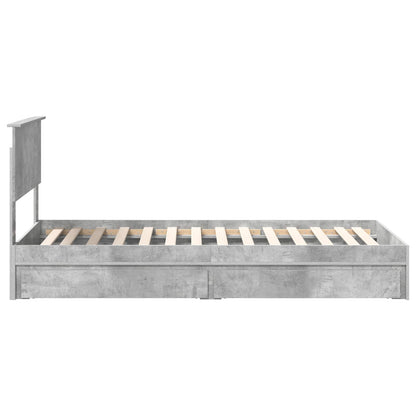 Letto con Contenitore con testiera Grigio cemento 90 x 190 cm | homemem39