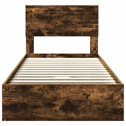 Letto con Contenitore Rovere fumé 90 x 190 cm Legno multistrato | homemem39