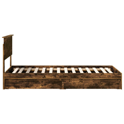Letto con Contenitore Rovere fumé 90 x 190 cm Legno multistrato | homemem39