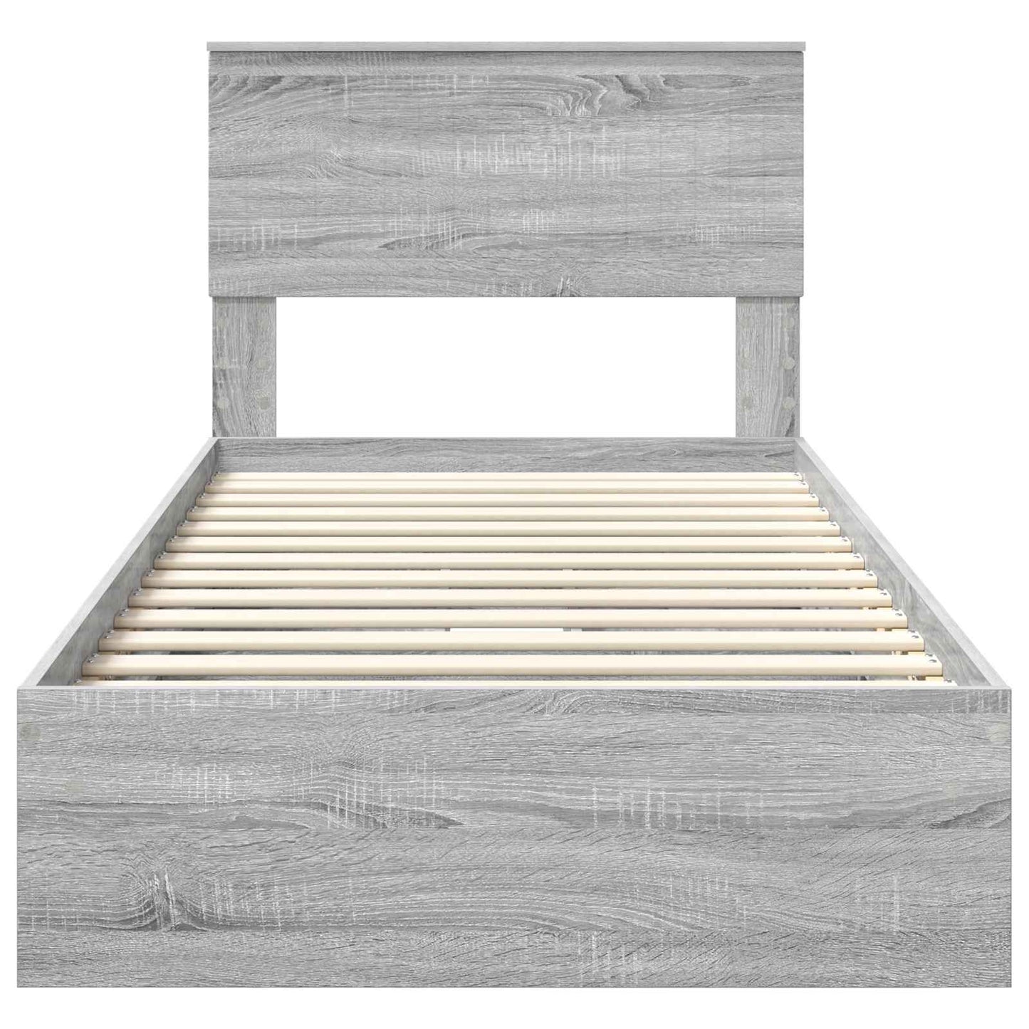 Letto con Contenitore con testiera Grigio Sonoma 90 x 190 cm | homemem39