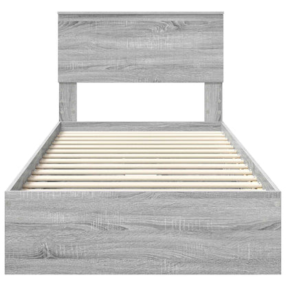 Letto con Contenitore con testiera Grigio Sonoma 90 x 190 cm | homemem39