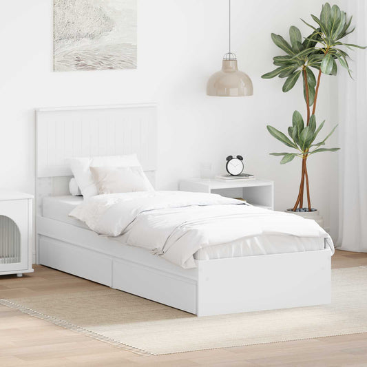 Letto con Contenitore Bianco 75 x 190 cm Legno multistrato | homemem39