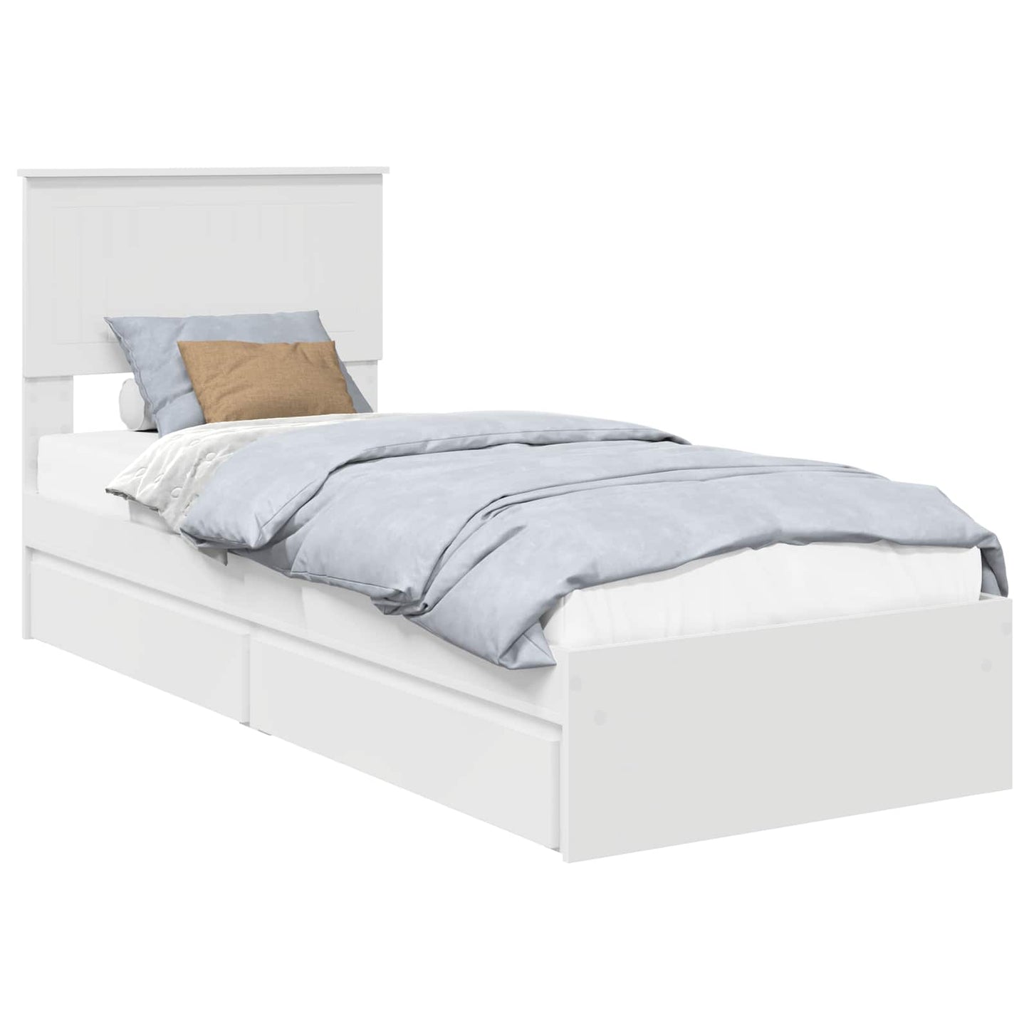 Letto con Contenitore Bianco 75 x 190 cm Legno multistrato | homemem39