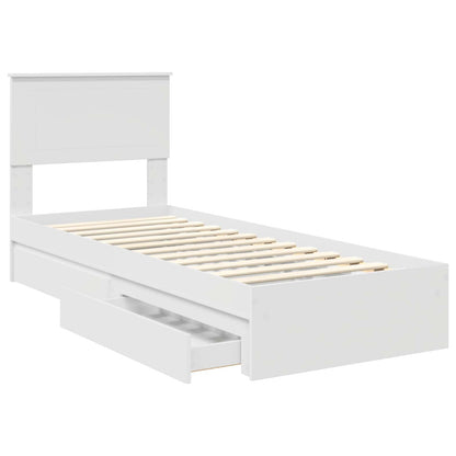 Letto con Contenitore Bianco 75 x 190 cm Legno multistrato | homemem39