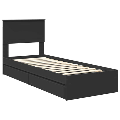 Letto con Contenitore Nero 75 x 190 cm Legno multistrato | homemem39