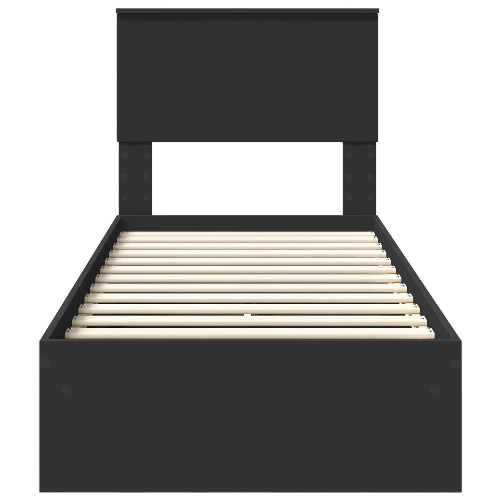 Letto con Contenitore Nero 75 x 190 cm Legno multistrato | homemem39