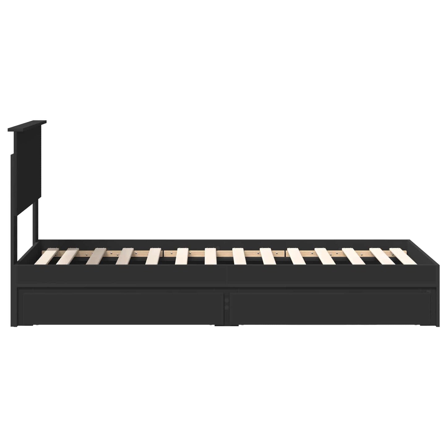 Letto con Contenitore Nero 75 x 190 cm Legno multistrato | homemem39
