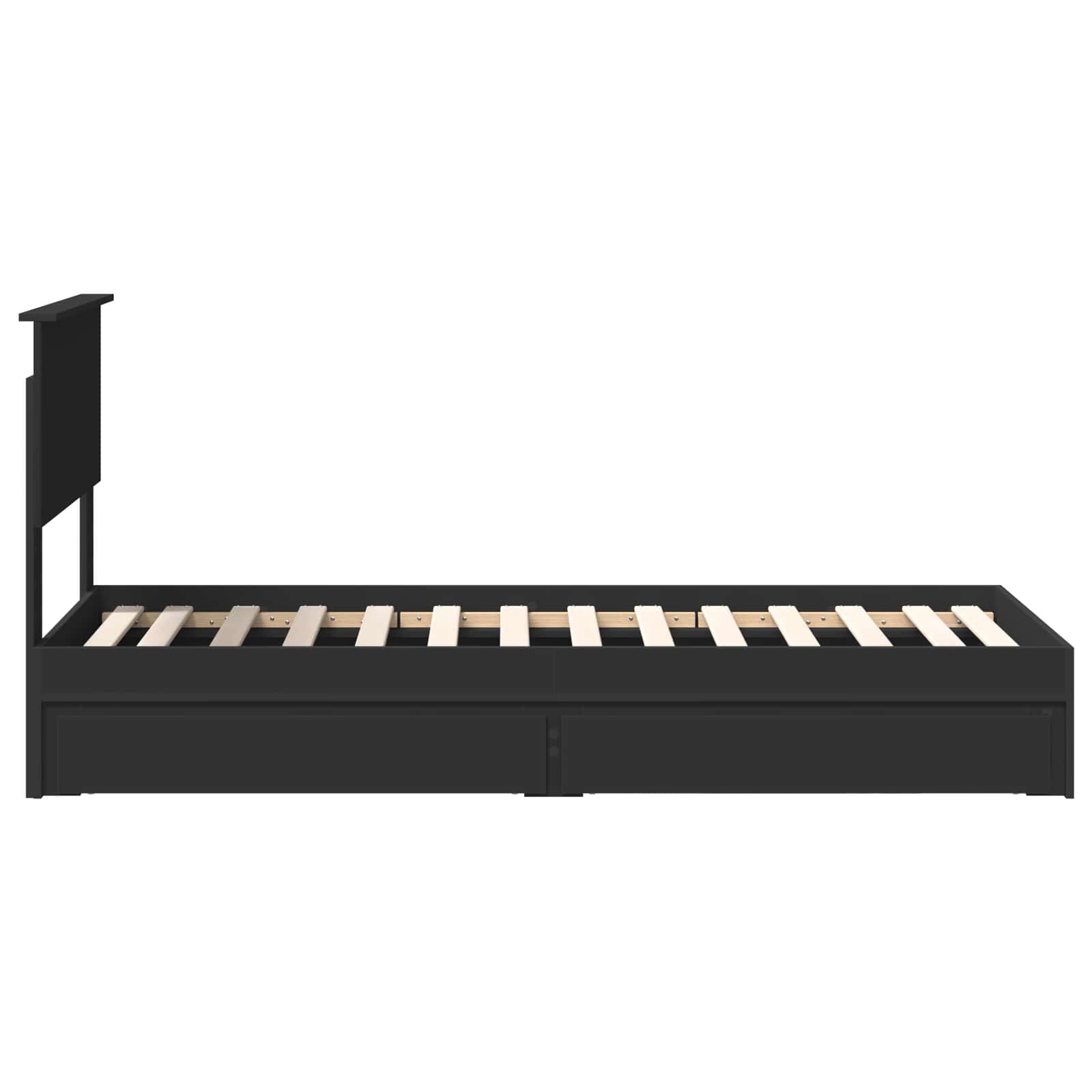 Letto con Contenitore Nero 75 x 190 cm Legno multistrato | homemem39
