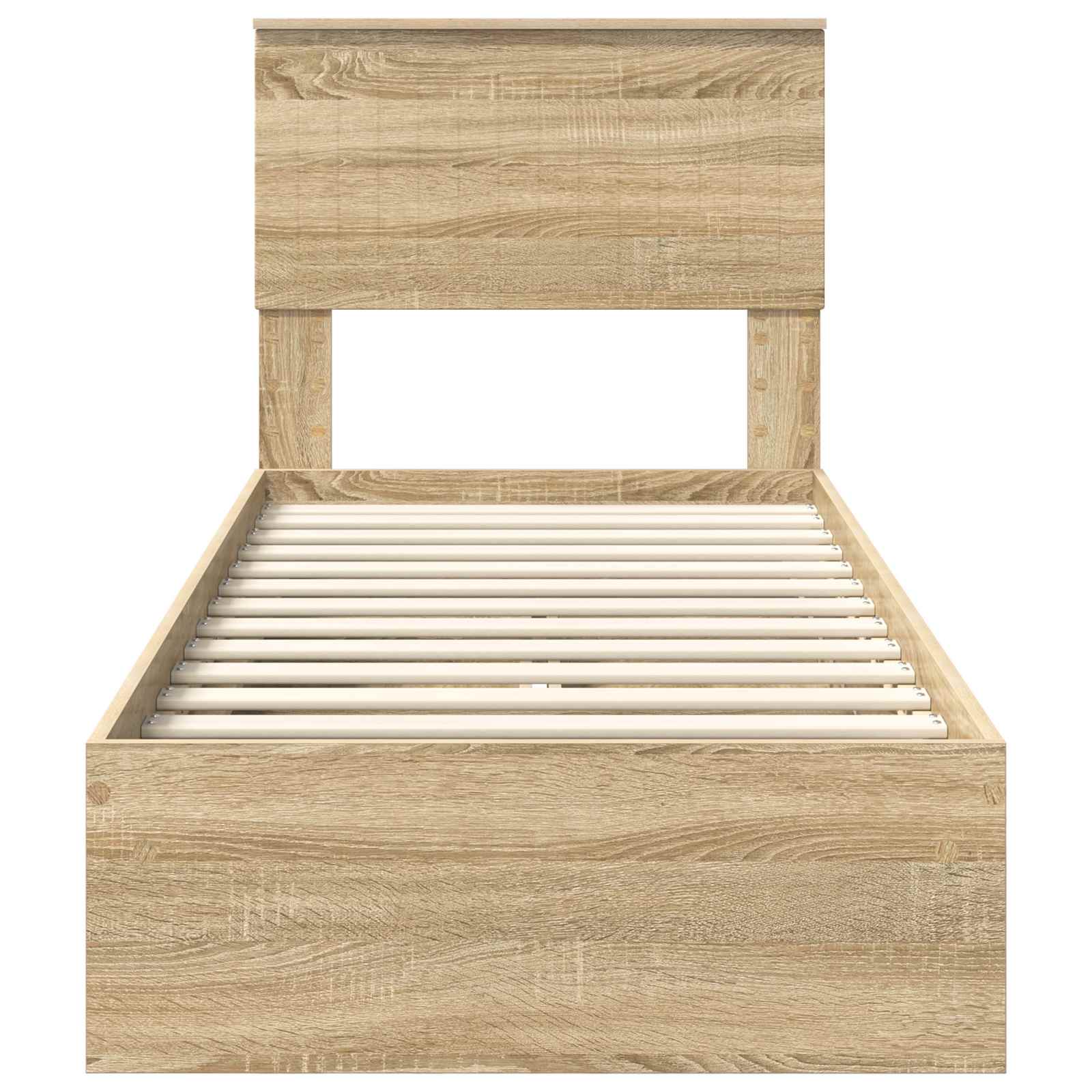 Letto con Contenitore con testiera Rovere Sonoma 75 x 190 cm | homemem39