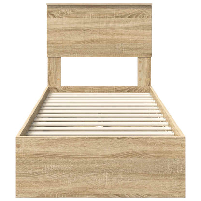 Letto con Contenitore con testiera Rovere Sonoma 75 x 190 cm | homemem39