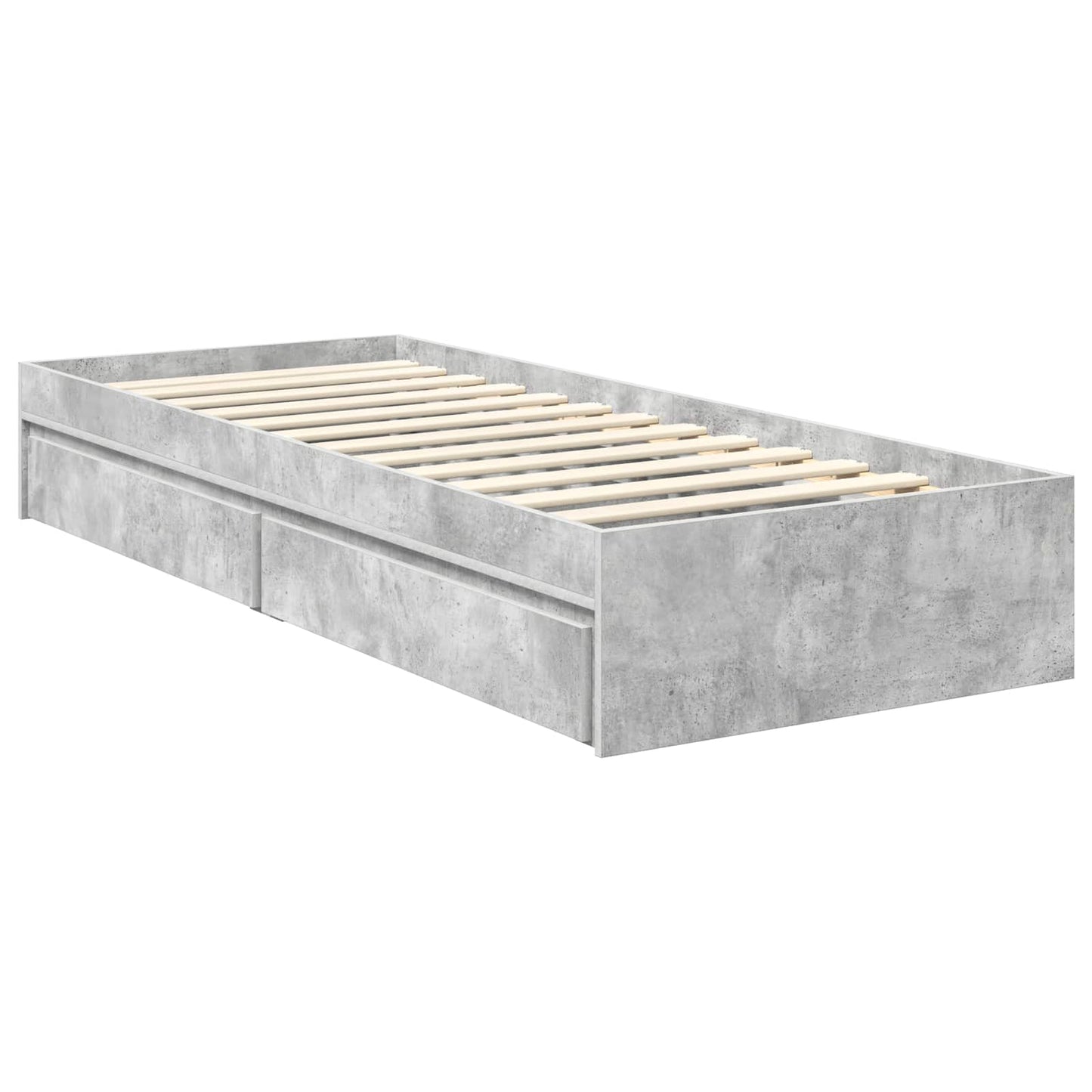Letto con Contenitore con testiera Grigio cemento 75 x 190 cm | homemem39