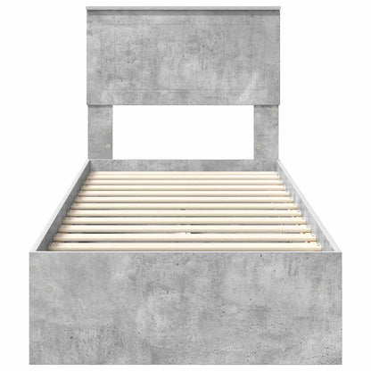 Letto con Contenitore con testiera Grigio cemento 75 x 190 cm | homemem39