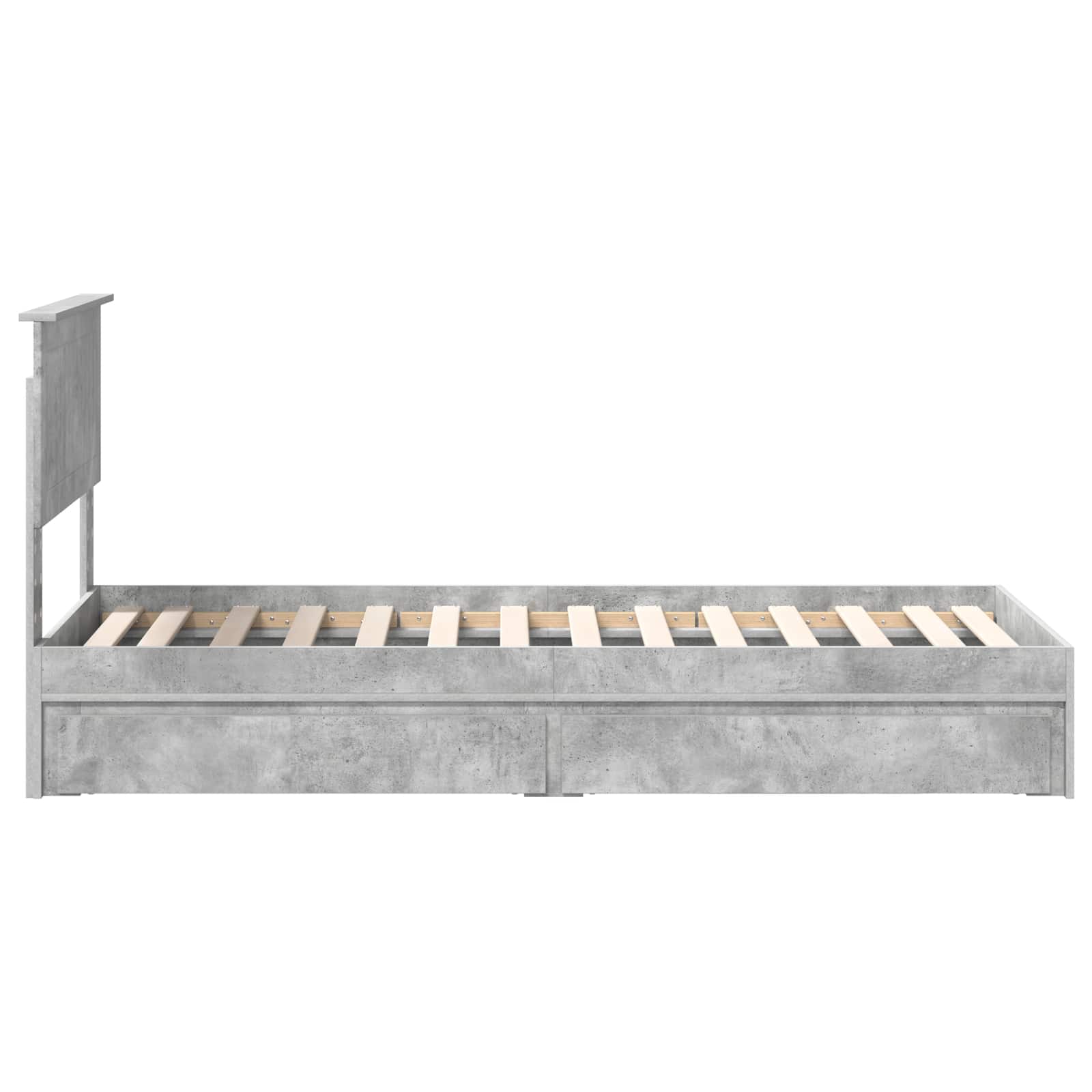 Letto con Contenitore con testiera Grigio cemento 75 x 190 cm | homemem39