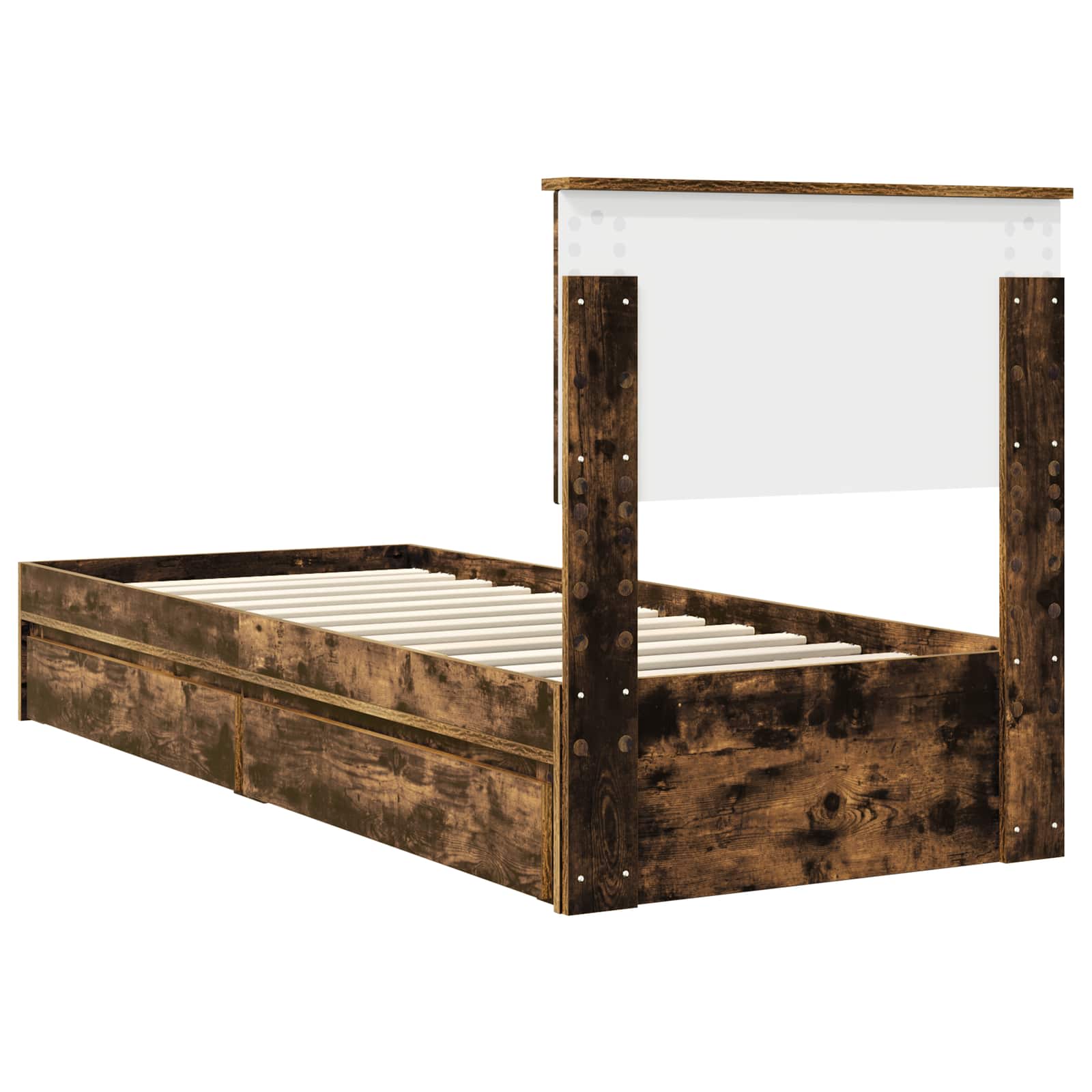 Letto con Contenitore Rovere fumé 75 x 190 cm Legno multistrato | homemem39