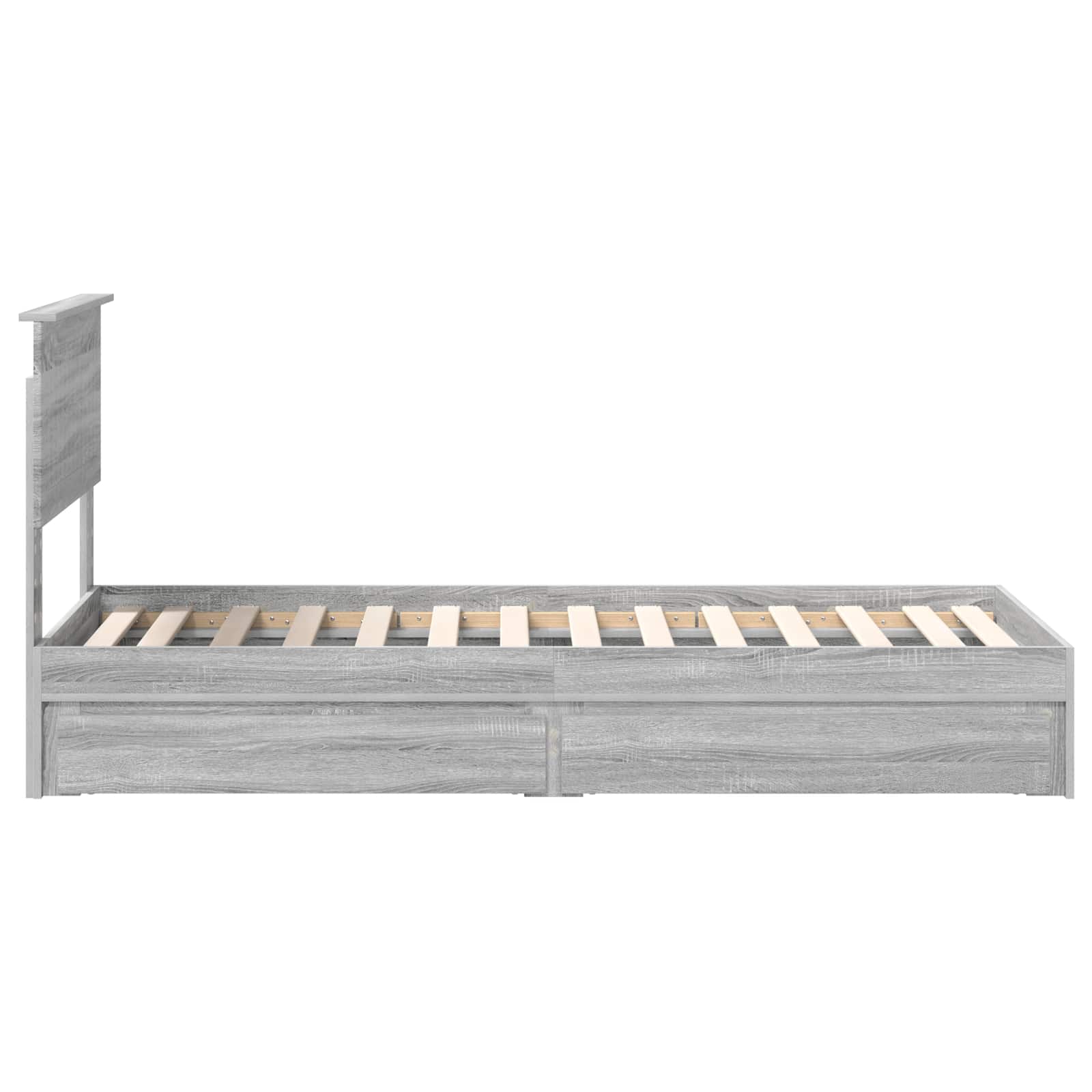 Letto con Contenitore con testiera Grigio Sonoma 75 x 190 cm | homemem39