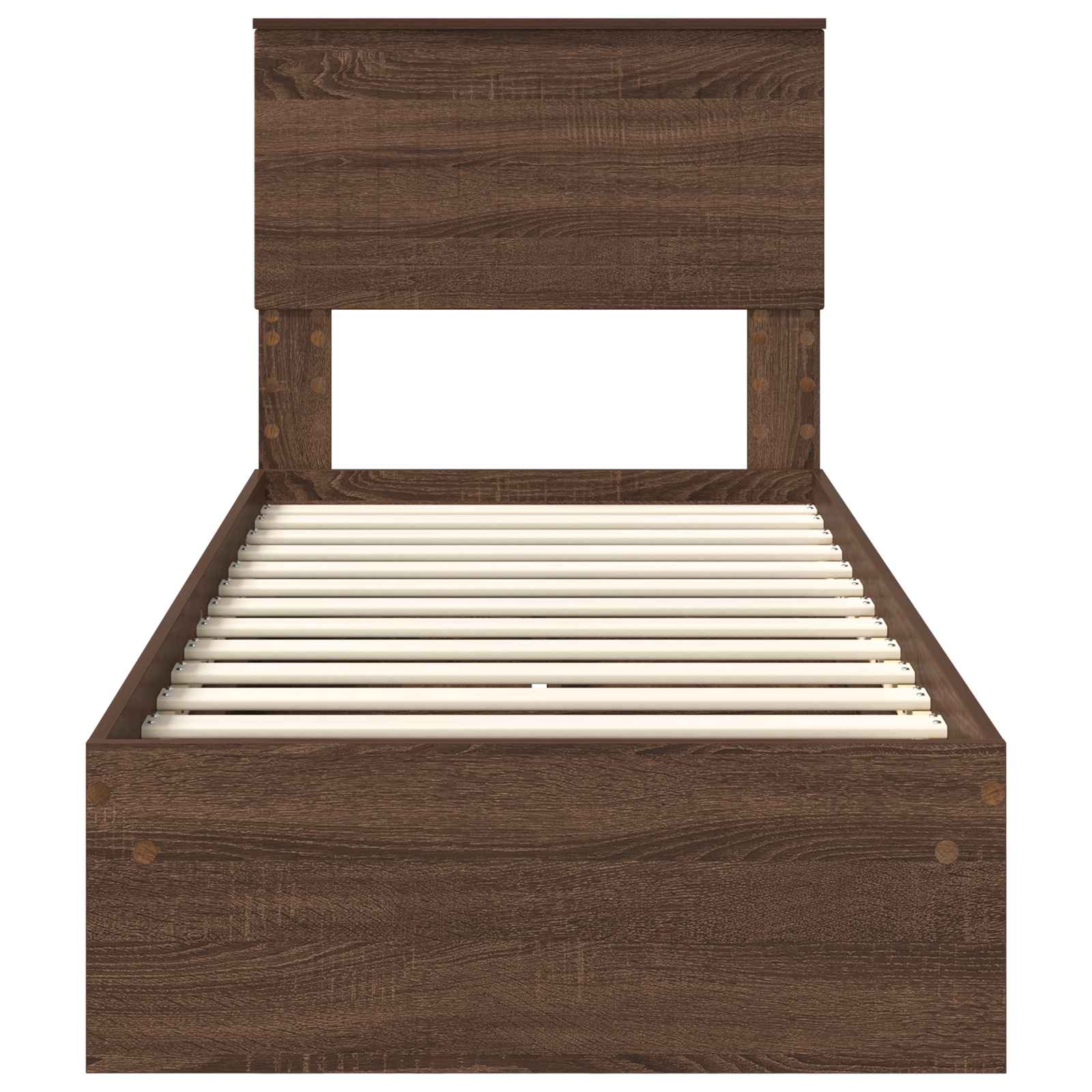 Letto con Contenitore con testiera Rovere Marrone 75 x 190 cm | homemem39