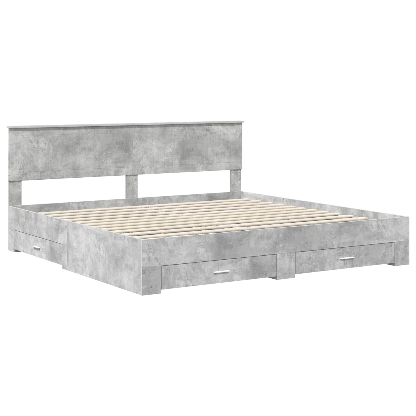Struttura del letto con cassetto Grigio Cemento 200 x 200 cm | homemem39
