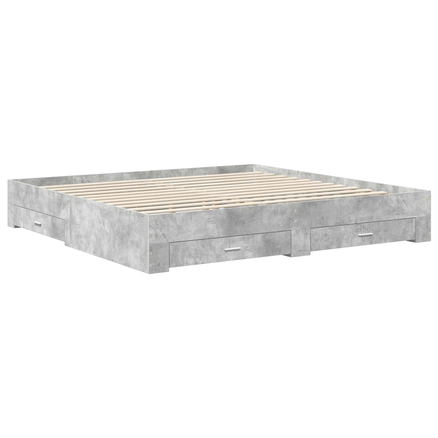 Struttura del letto con cassetto Grigio Cemento 200 x 200 cm | homemem39