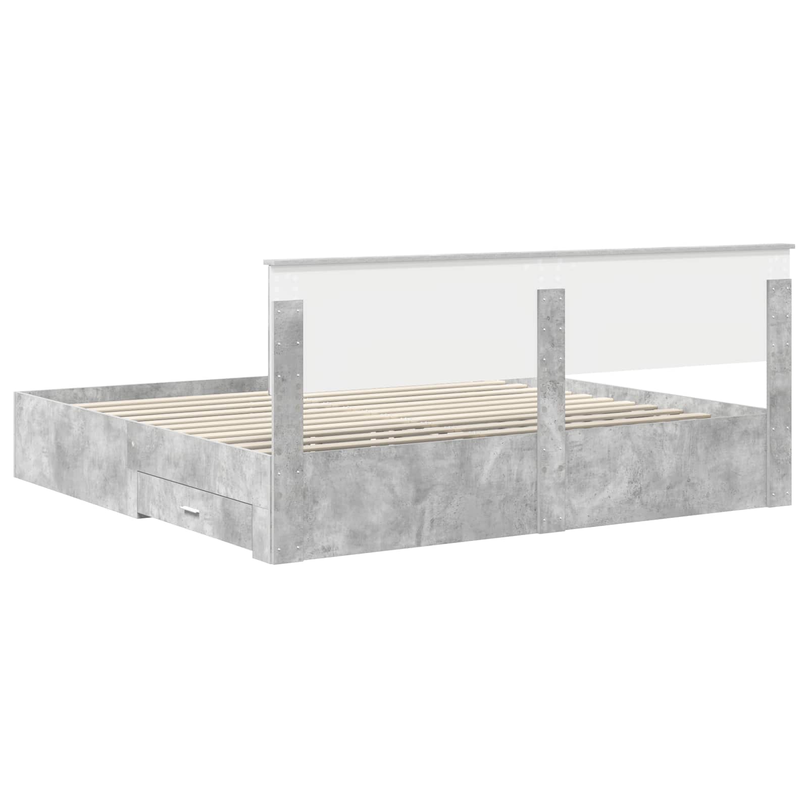 Struttura del letto con cassetto Grigio Cemento 200 x 200 cm | homemem39