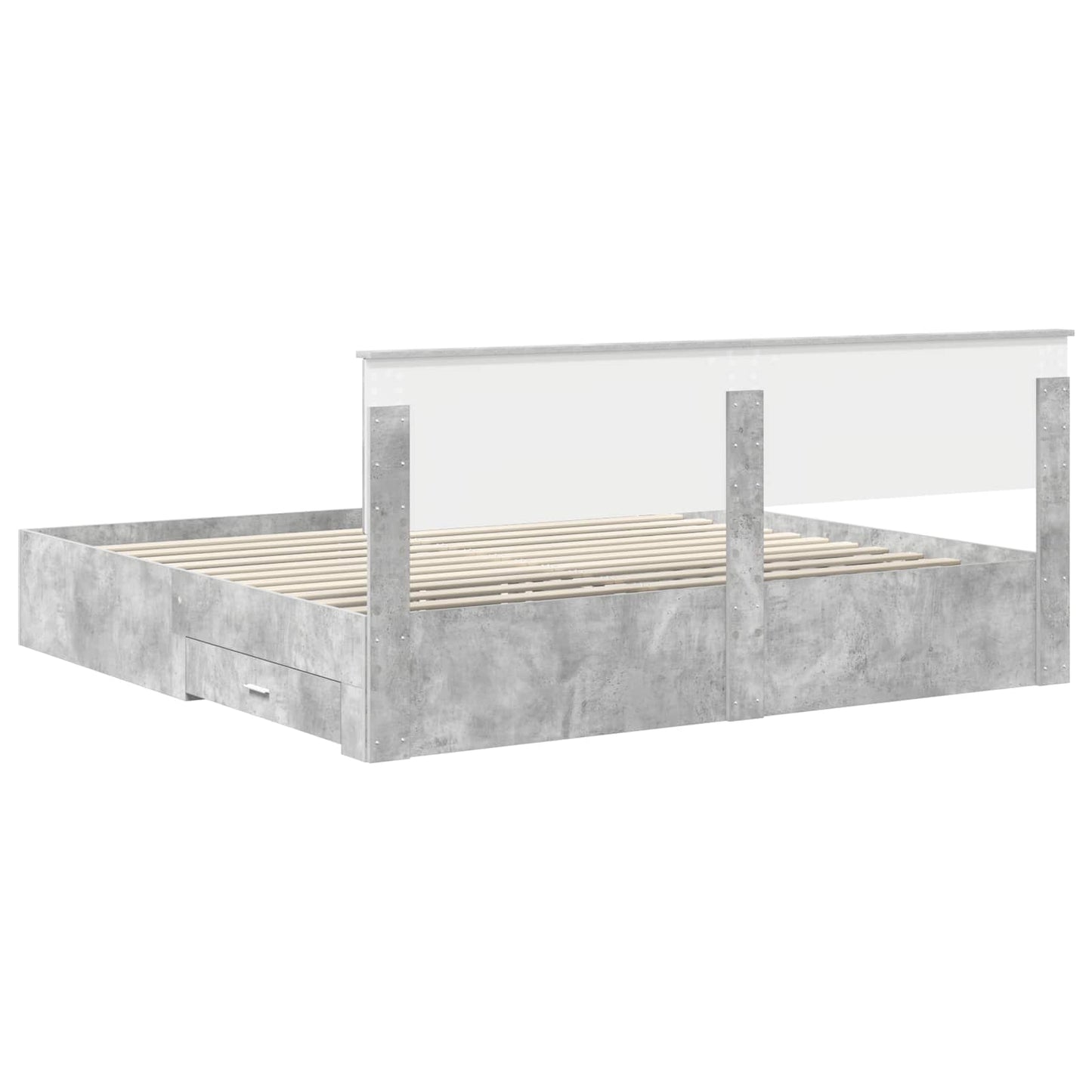 Struttura del letto con cassetto Grigio Cemento 200 x 200 cm | homemem39