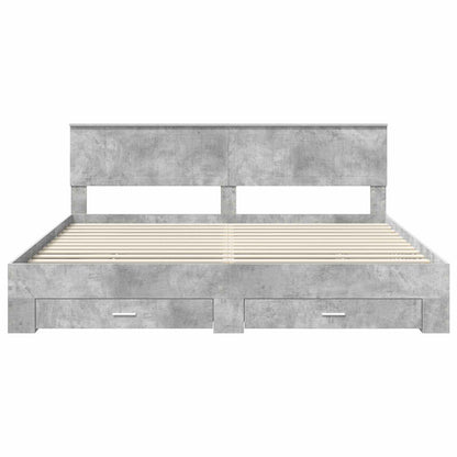 Struttura del letto con cassetto Grigio Cemento 200 x 200 cm | homemem39