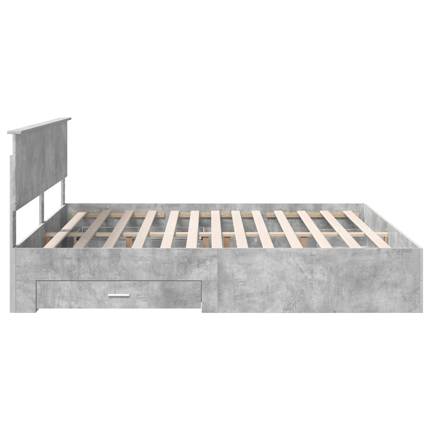 Struttura del letto con cassetto Grigio Cemento 200 x 200 cm | homemem39