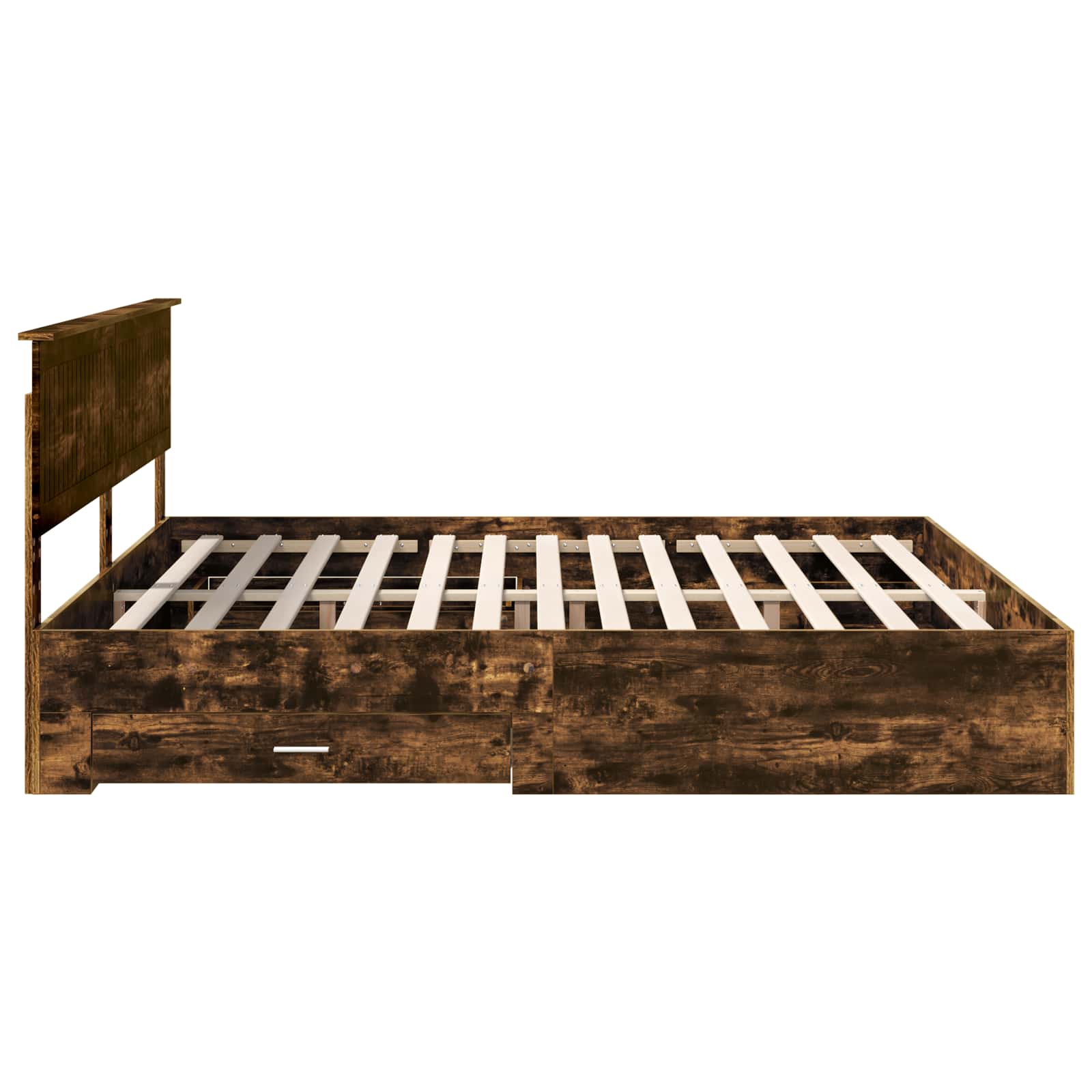 Struttura del letto con cassetto Rovere Fumo 200 x 200 cm | homemem39