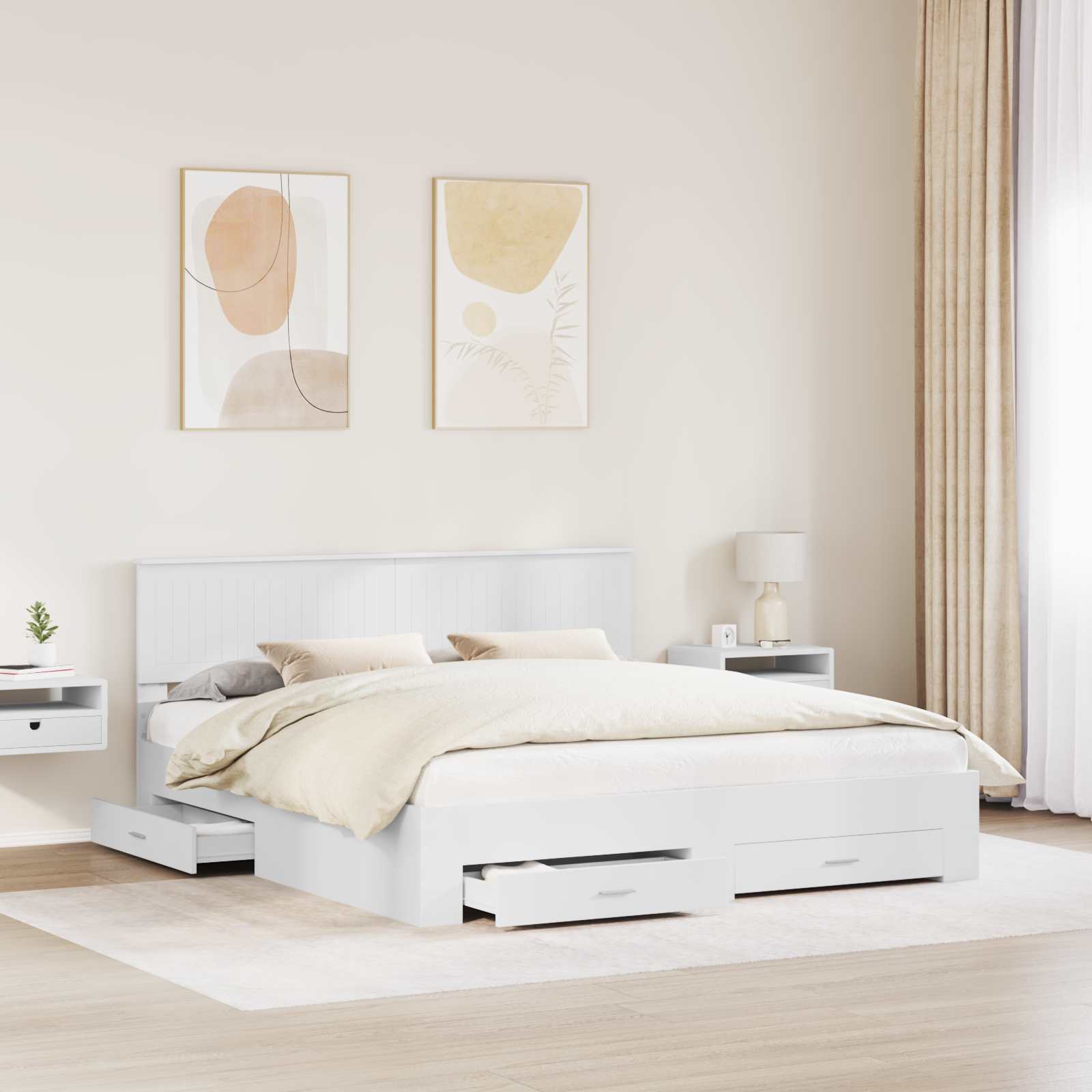 Struttura del letto Bianco 180 x 200 cm Legno ingegnerizzato | homemem39