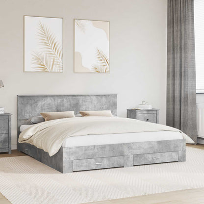 Struttura del letto con cassetto Grigio Cemento 180 x 200 cm | homemem39