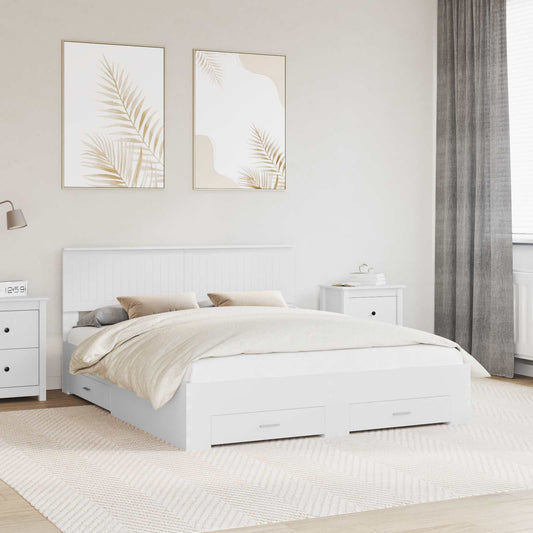 Struttura del letto Bianco 160 x 200 cm Legno ingegnerizzato | homemem39