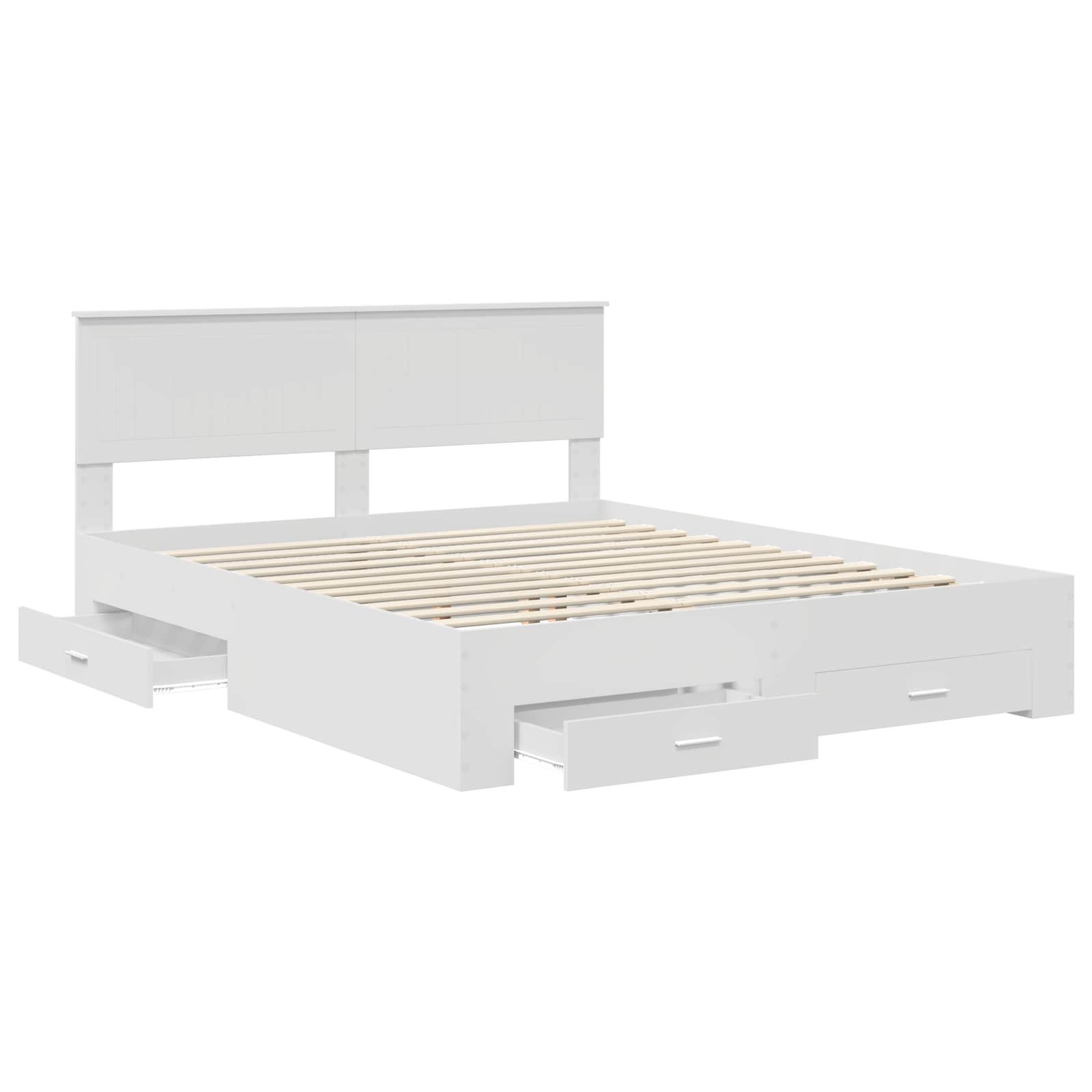 Struttura del letto Bianco 160 x 200 cm Legno ingegnerizzato | homemem39