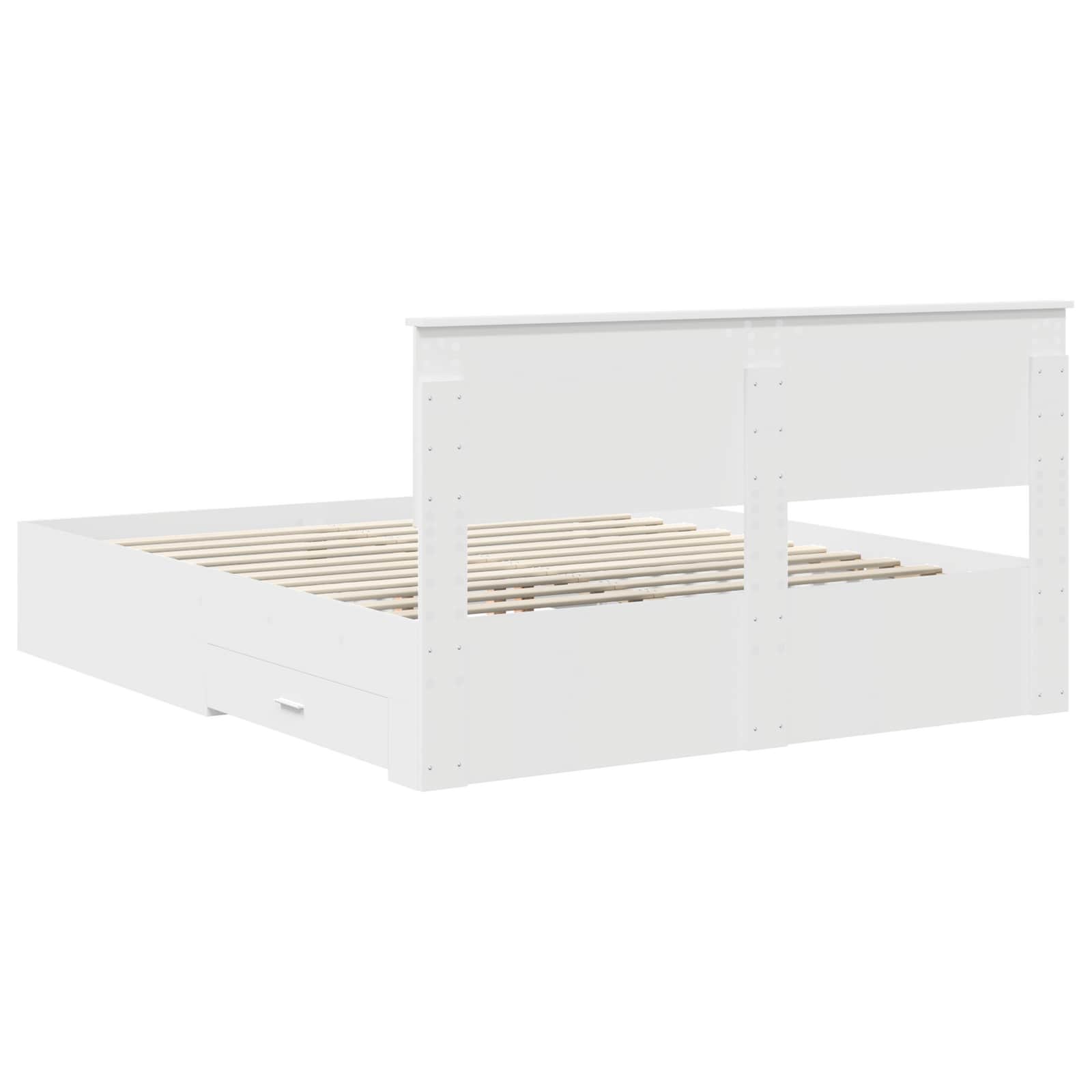 Struttura del letto Bianco 160 x 200 cm Legno ingegnerizzato | homemem39