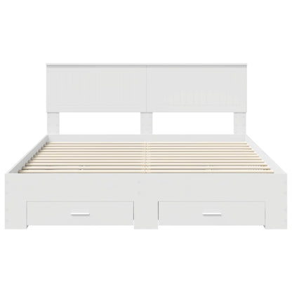 Struttura del letto Bianco 160 x 200 cm Legno ingegnerizzato | homemem39