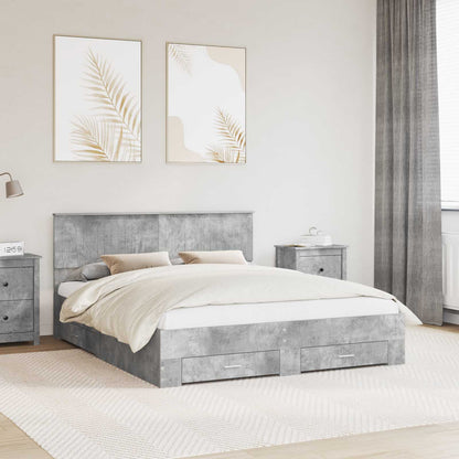 Struttura del letto con cassetto Grigio Cemento 160 x 200 cm | homemem39