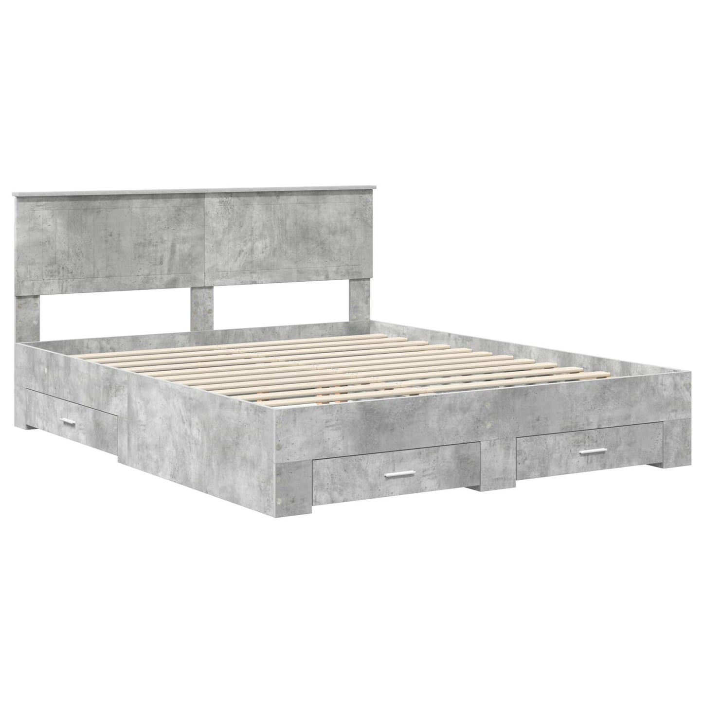 Struttura del letto con cassetto Grigio Cemento 160 x 200 cm | homemem39