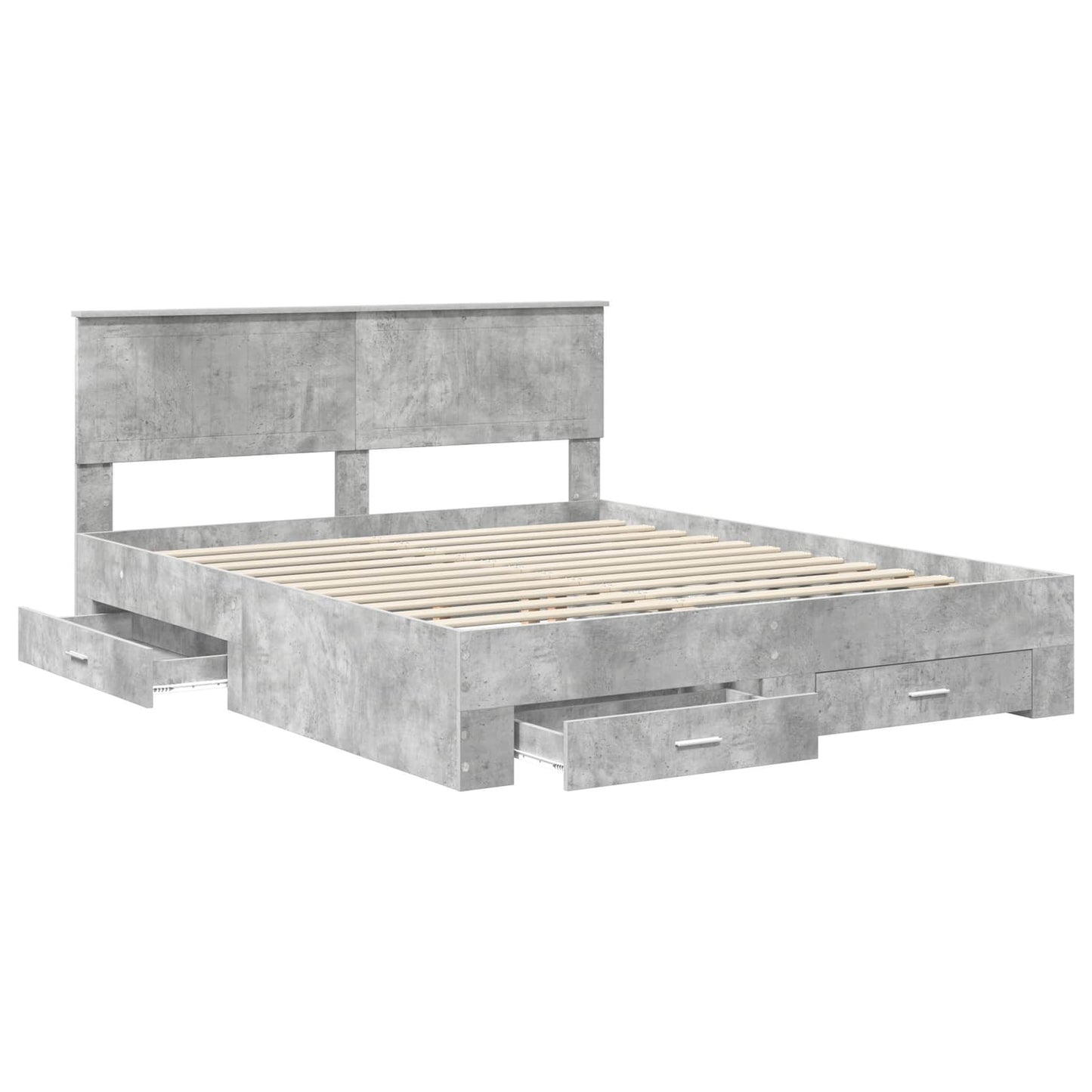 Struttura del letto con cassetto Grigio Cemento 160 x 200 cm | homemem39