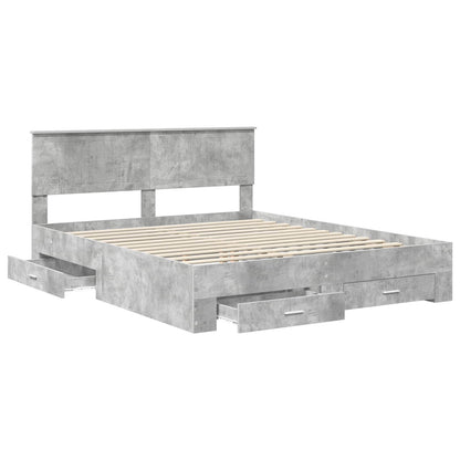 Struttura del letto con cassetto Grigio Cemento 160 x 200 cm | homemem39