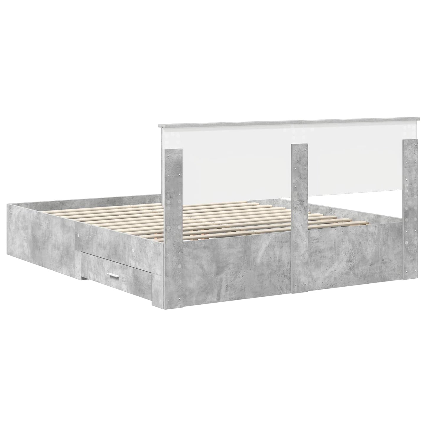 Struttura del letto con cassetto Grigio Cemento 160 x 200 cm | homemem39