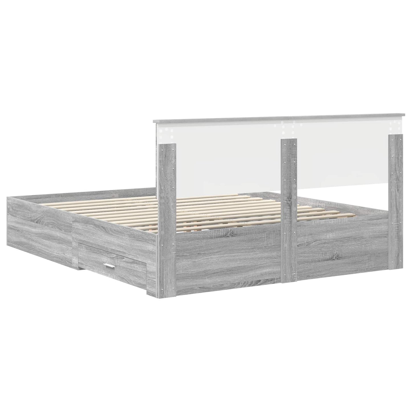 Struttura del letto con cassetto Sonoma grigio 160 x 200 cm | homemem39