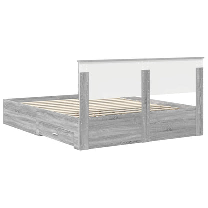 Struttura del letto con cassetto Sonoma grigio 160 x 200 cm | homemem39