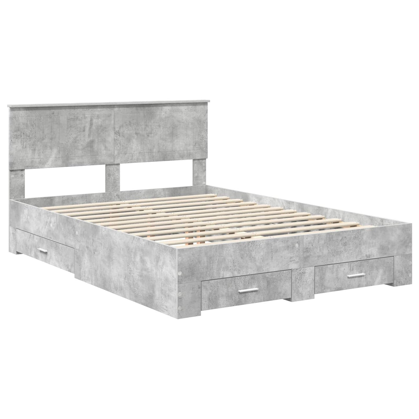 Struttura del letto con cassetto Grigio Cemento 140 x 200 cm | homemem39